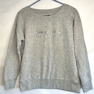 Victoria's Secret Oversized Gray Sweatshirt With Silver Angel Love Dream Size XS